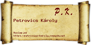 Petrovics Károly névjegykártya