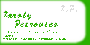 karoly petrovics business card